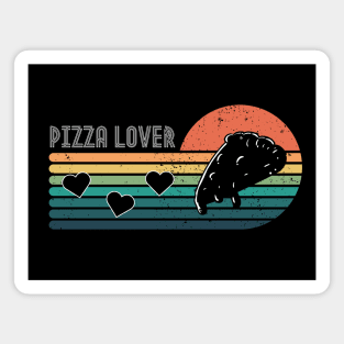 Pizza Lover Retro Sunset Magnet